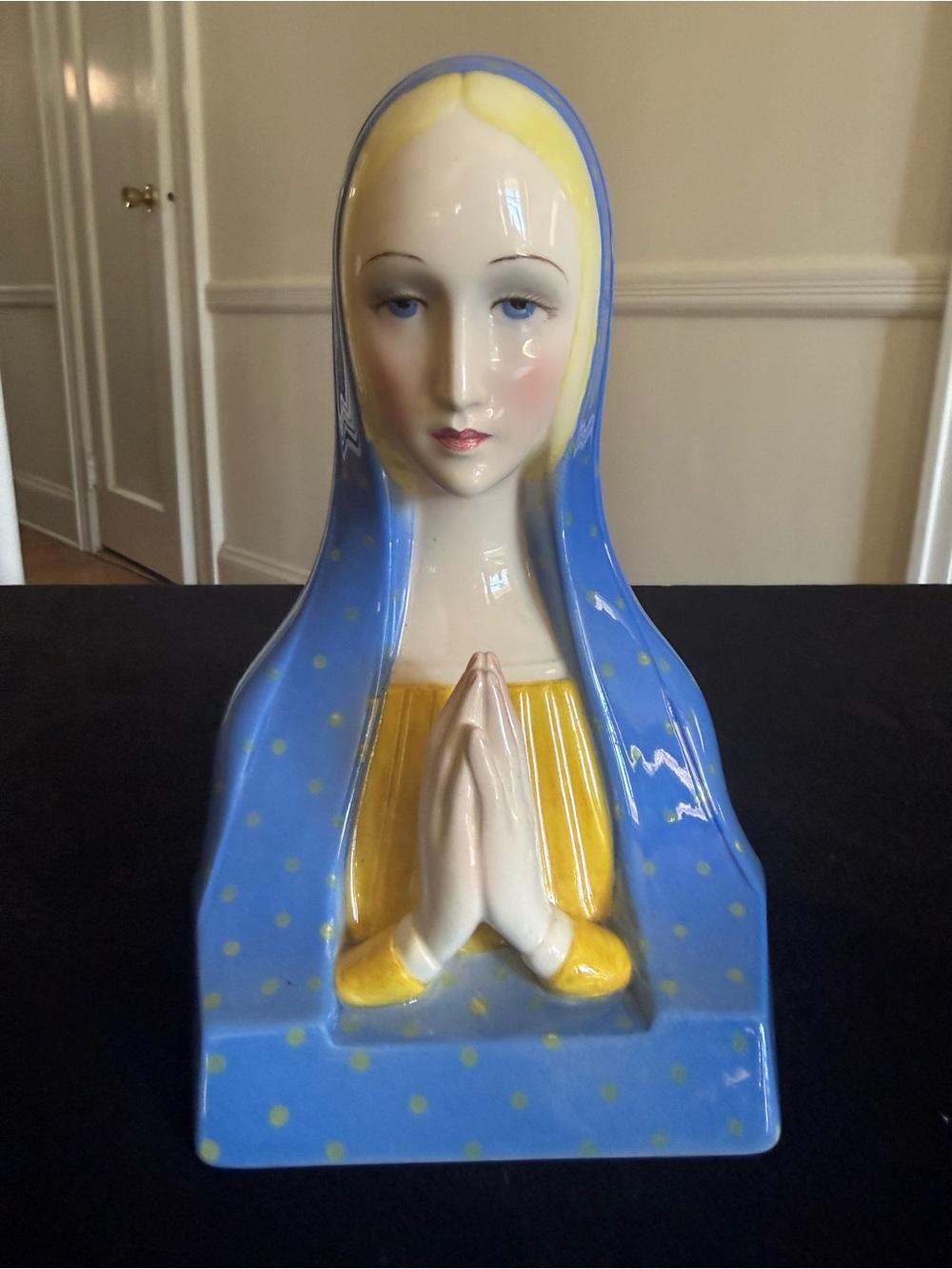 Vintage Ceramic Bust of The Madonna by Lenci of Turin, Italy